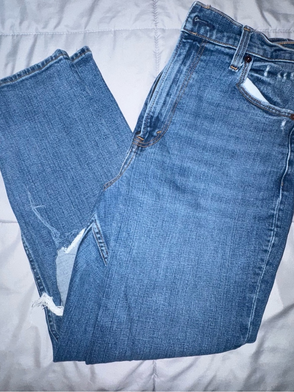 Abercrombie & Fitch Blue Distressed Women's Jeans